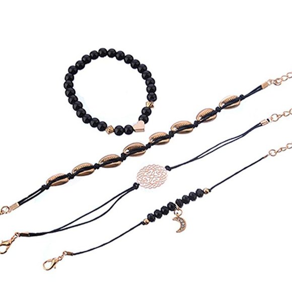 Ocean Nights Black 4 Stacked Bracelet Set - Picture 5 of 5